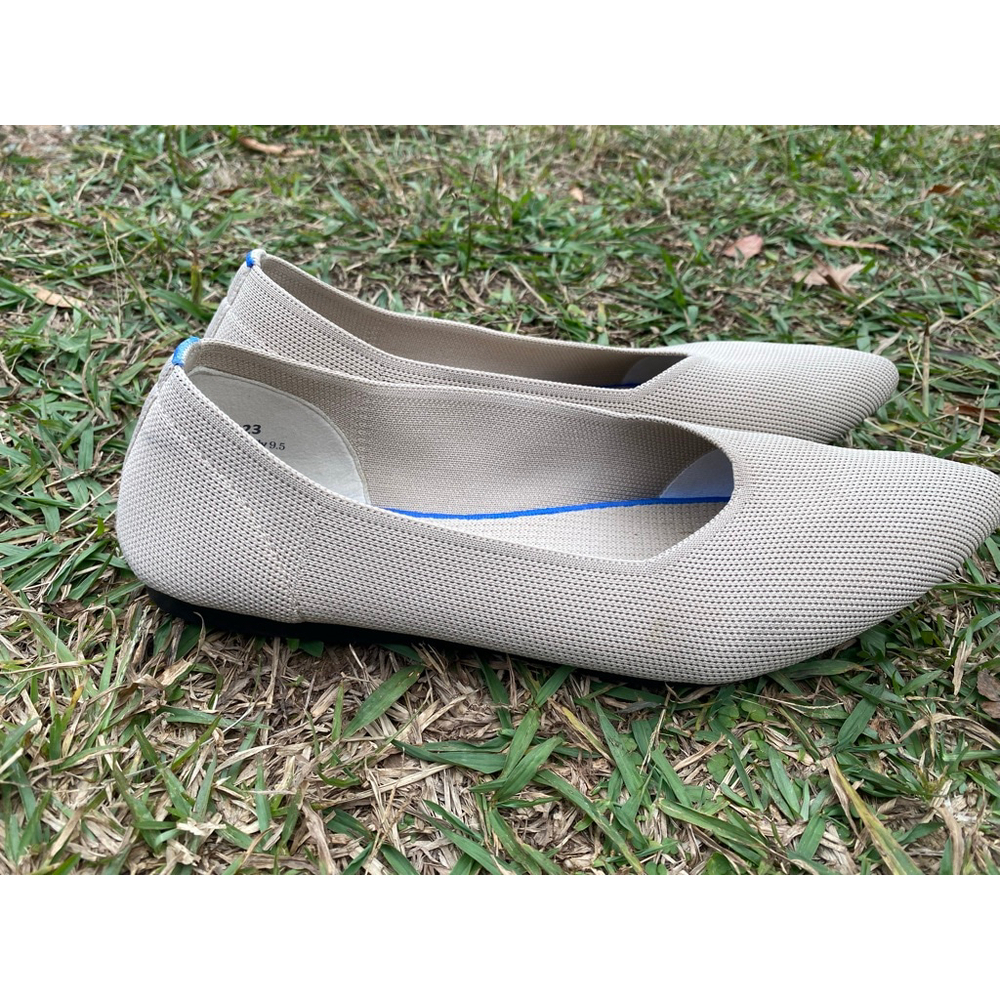 Frank Mully Beige Knit Pointed Toe Flats 9.5 Minimalist Quiet Luxury Neutral - Picture 9 of 9